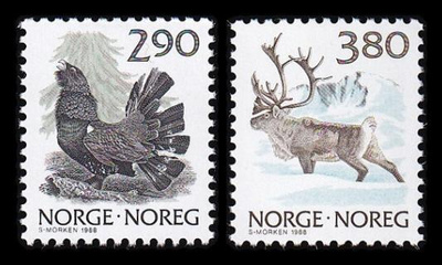Norja 986-7 ** Käyttösarja luonto (1988)