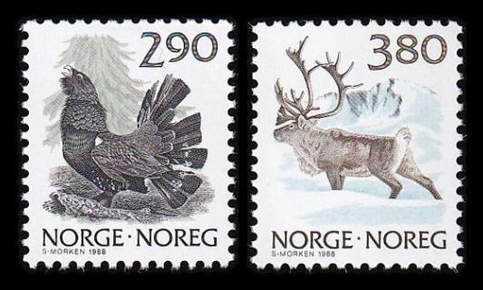 Norja 986-7 ** Käyttösarja luonto (1988)