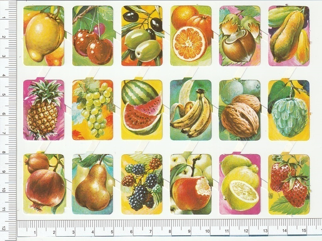 * espanjalainen pikku-arkki, hedelmät, 15x11cm *