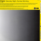 T-Empo • Saturday Night, Sunday Morning CD Maxi-Single - pikkukuva 2