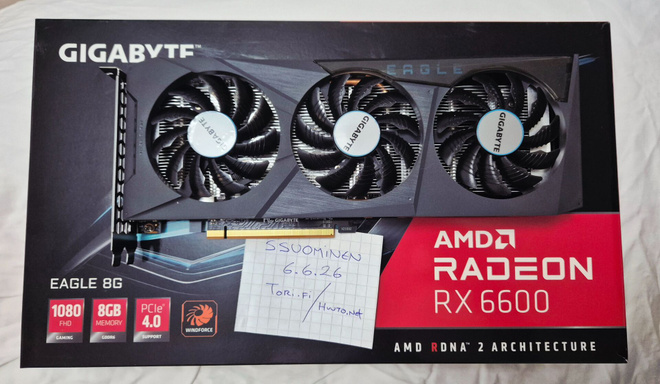 Gigabyte RX 6600 8GB -pelinäytönohjain