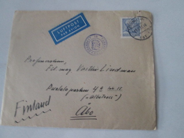 Ruotsista Suomeen 16.5.1943, tarkastusleima nro 81