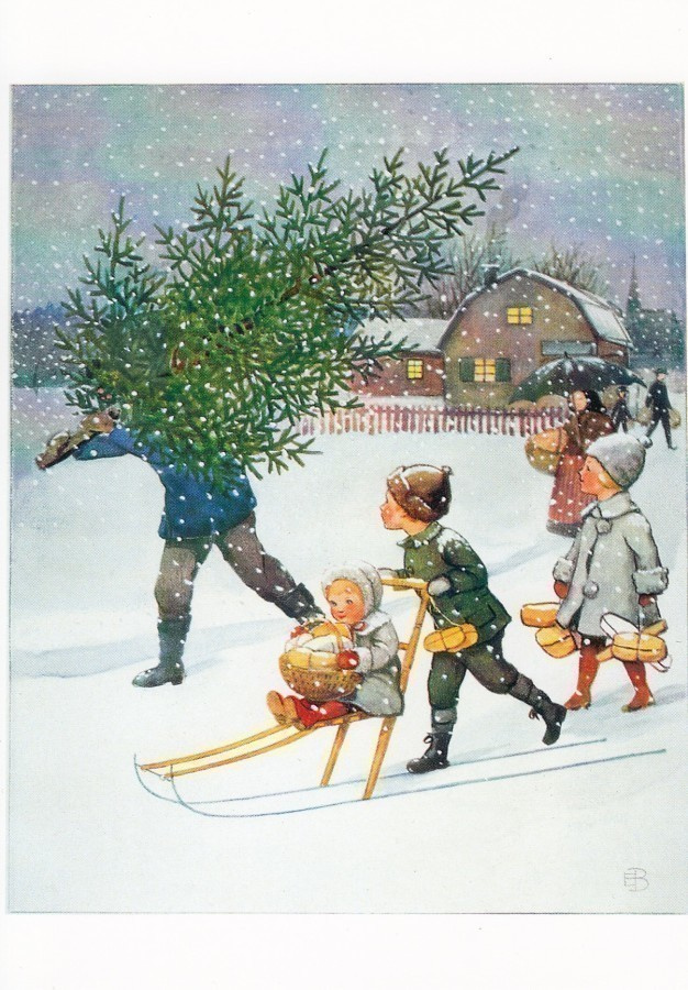 Elsa Beskow: Joulukuusta kannetaan