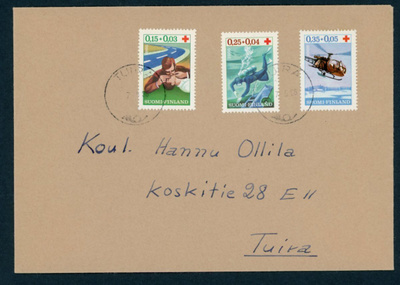 FDC 1966 Punainen Risti ( PR ) TUIRA-leimalla