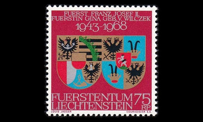 Liechtenstein 496 ** Kuninkaallinen 25. hääpäivä (1968)