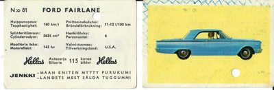 Hellas  Jenkki Autosarja - Ford Fairline nro 81 1963