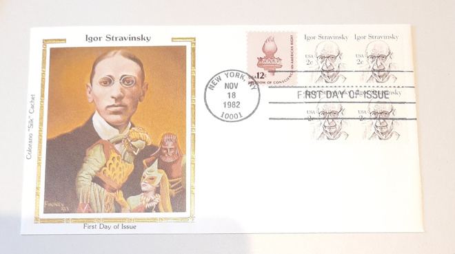 USA FDC Igor Stravinski Colorano "Silk"