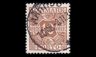 Tanska PORTO_22 o 10 öre tasainen tausta (1930)