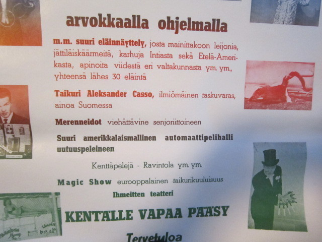 Mannermainen Tivoli mainos juliste 1962 2kpl