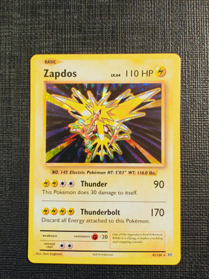 Zapdos 42/108 XY Evolutions Holo Rare
