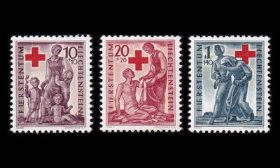 Liechtenstein 244-6 ** Punaisen Ristin perustaminen (1945)