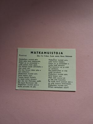 Matkamuistoja.
