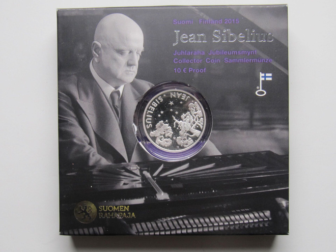 Suomi 2015 10€ Jean Sibelius - Proof - hopeaa -