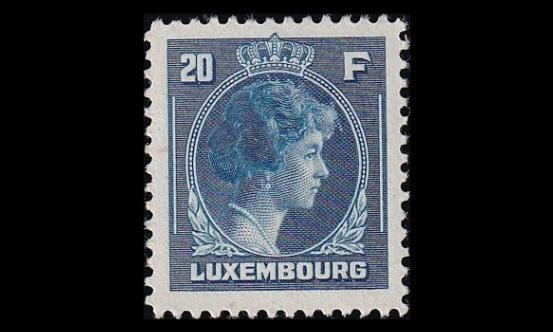 Luxemburg 369 ** Käyttösarja Charlotte 20 Fr (1944)