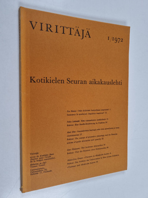 Virittäjä 1/1972