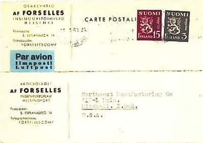 M30 1953 lentokortti USAhan