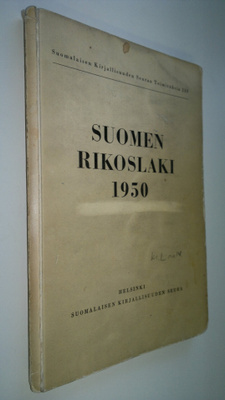 Bruno A. Salmiala (toim.) : Suomen rikoslaki : annettu 19...