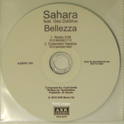 Sahara Feat. Geo DaSilva • Bellezza PROMO CDr-Single