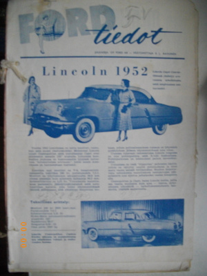 Ford tiedot ja Automies lehti 1952