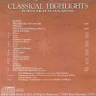 CD: Classical Highlights - popular Italian music - pikkukuva 2