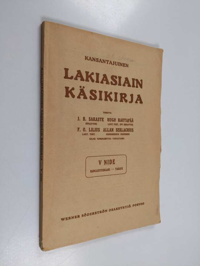 Kansantajuinen lakiasiain käsikirja : V nide rangaistuska...