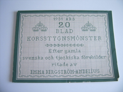 Emma Bergström-Andelius: Korsstygnsmönster / ristipisto 1932