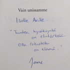 Janne Pullinen : Vain unissamme (signeerattu, tekijän omi... - pikkukuva 3
