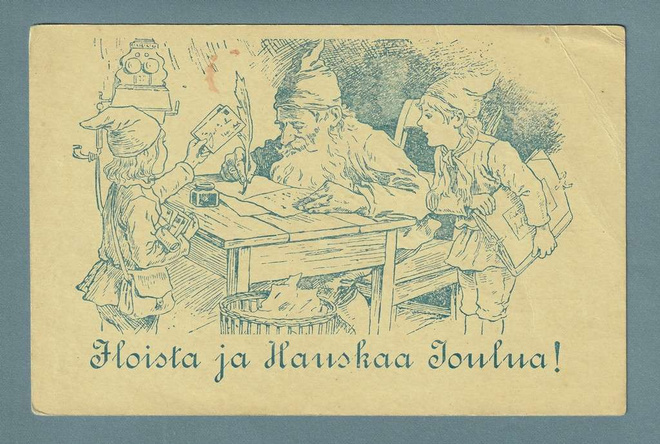 Jenny Nyströmin joulukortti 1900-luvun alusta