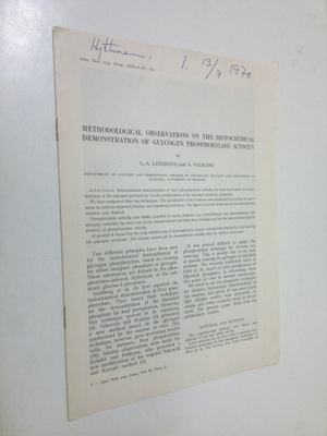 L.A. / Palkama Lindberg : Methodological observations on ...