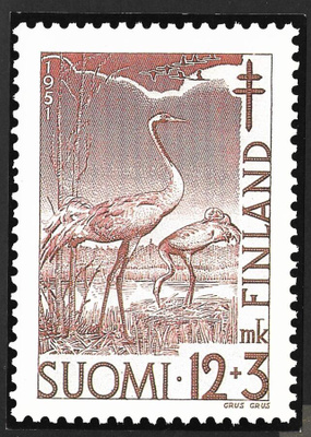 Postimerkkikortti - Kurki