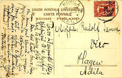 1919 20/10p postikortti Viroon