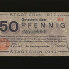 Saksa Notgeld 50 Pfennig, Köln 29.3.1917 HI VG - pikkukuva 1