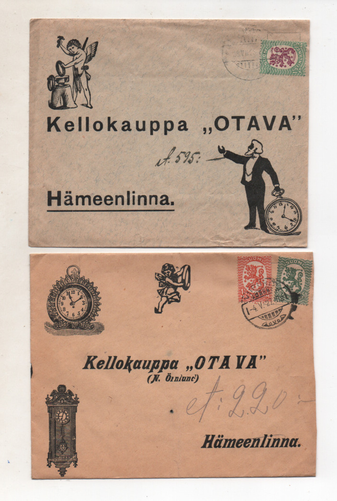 Firmakuoret 2 kpl. Molemmissa merkeissä hammastesiirtymät