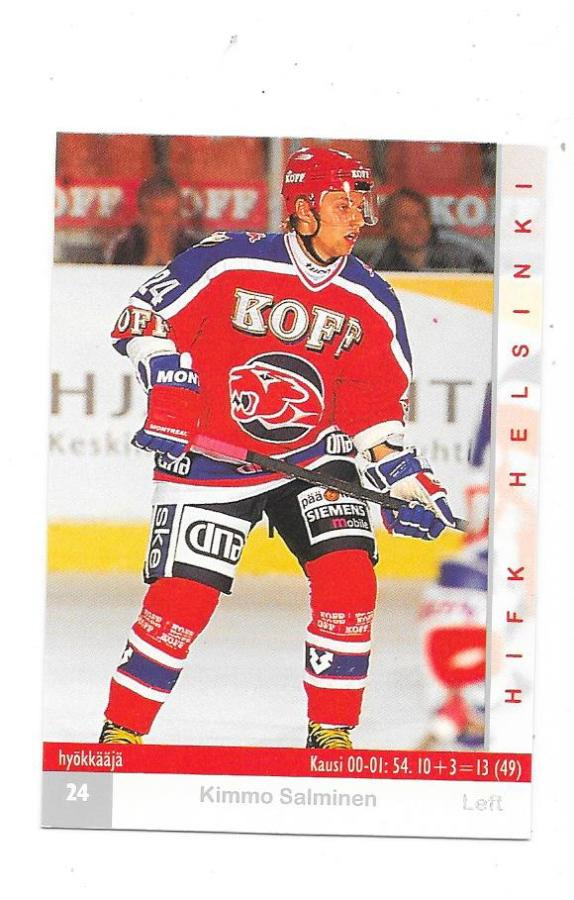 2001-02 CardSet #208 Kimmo Salminen HIFK