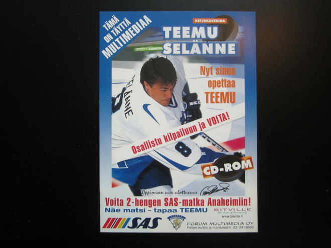 TEEMU SELÄNNE SAS POSTIKORTTI KULKEMATON 98-99