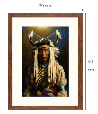 Uusi Intiaani art print kehystetty 30 cm x 40 cm