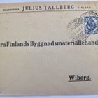 VANHA Firmakuori Julius Tallberg Helsinki 1909 Viipuriin - pikkukuva 1