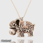 755 .. 14k Gold Vintage Crystal Elephant .. Kaulakoru - pikkukuva 4