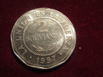 2 bolivianos 1997. Bolivia