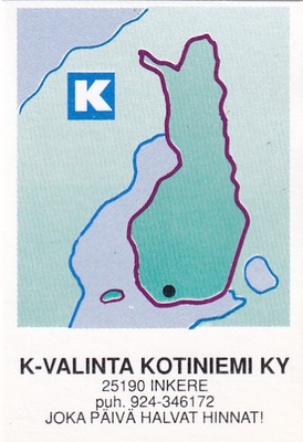 Inkere, Kotiniemi Ky. K-Valinta. Kesko, kartta , s80