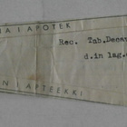 Apteekki- / lääkeresepti, Nokian I Apteekki 1955 - pikkukuva 2