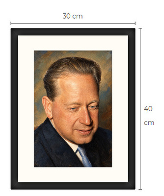 Uusi Dag Hammarskjöld art print kehystetty 30 cm x 40 cm