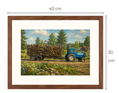 Uusi Ford 5000 metsäkone traktori art print 30 cm x 40 cm