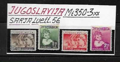 JUGOSLAVIJA Mi 350-3** sarja luett. 5€
