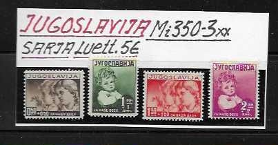 JUGOSLAVIJA Mi 350-3** sarja   luett. 5€