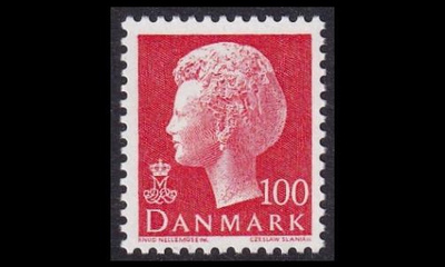 Tanska 624y ** Margrethe 100 öre pun. y-paperi (1976)
