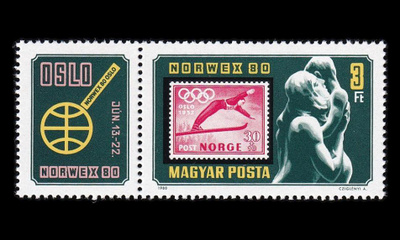 Unkari 3432zf ** Postimerkkinäyttely NORWEX '80 (1980)