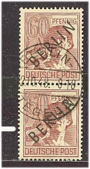 Berlin Mi 14 II o (parin alempi merkki)
