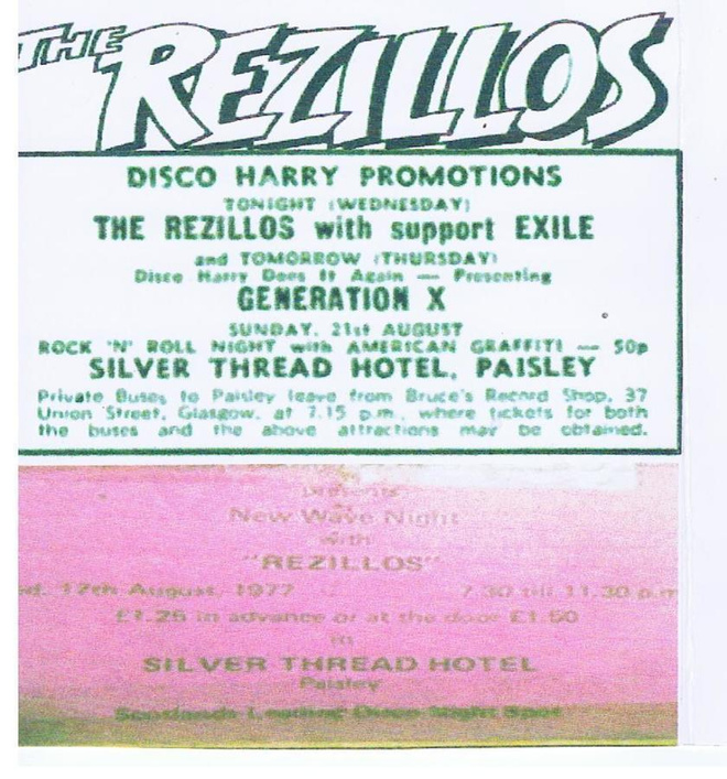REZILLOS live at silver thread paisley 26/10/1977 uk classic