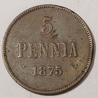* 5 penniä *1875 * Copper/Kupari *1+/EF - pikkukuva 1